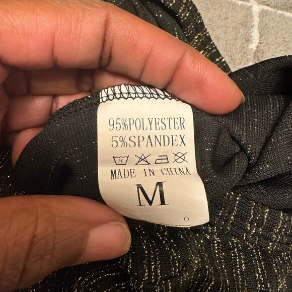 Elegant Gold Pinstripe Jumpsuit - Picture 4 of 4